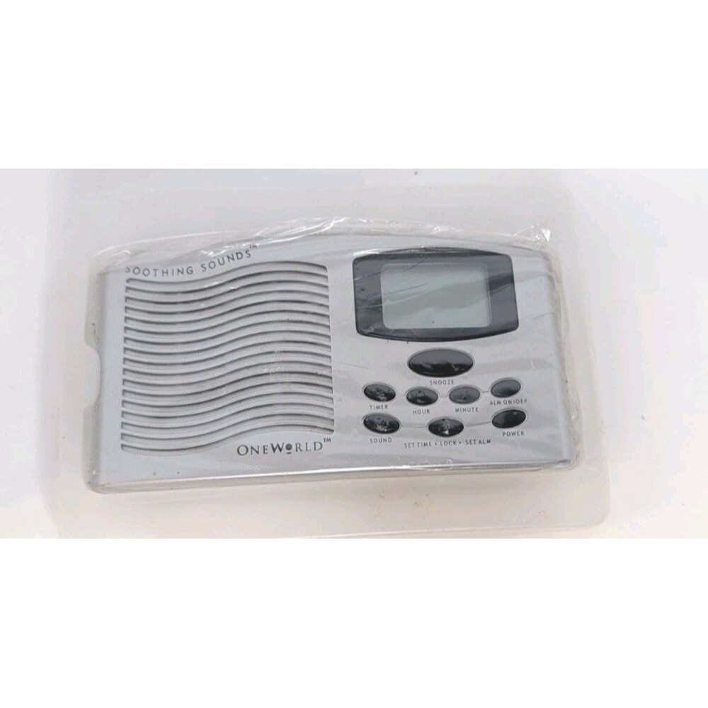 One World Soothing Sounds 4 Sound Therapy Machine Travel Alarm Clock New Sealed